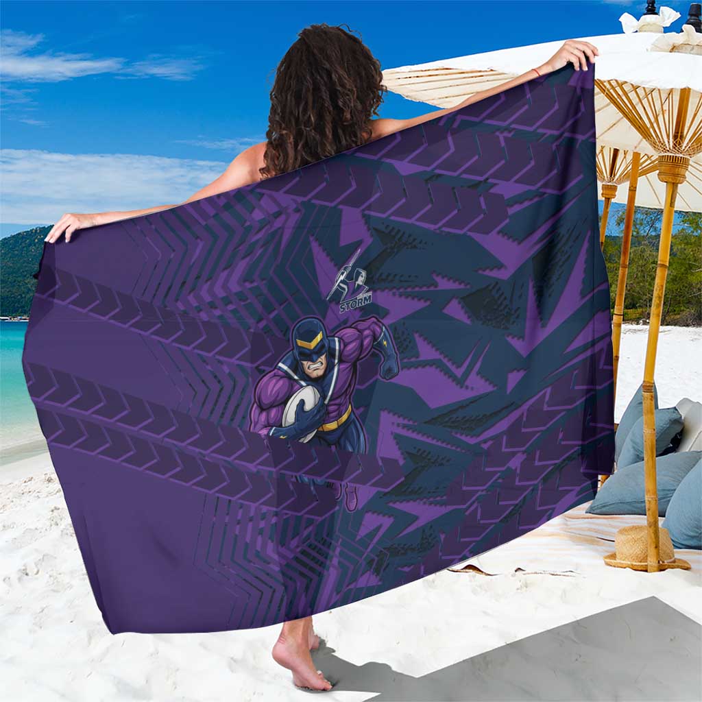 Melbourne Storm Rugby Sarong Fierce Mascot Geometric Tribal Art