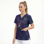 Melbourne Storm Rugby Scrub Top Fierce Mascot Geometric Tribal Art