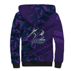Melbourne Storm Rugby Sherpa Hoodie Fierce Mascot Geometric Tribal Art