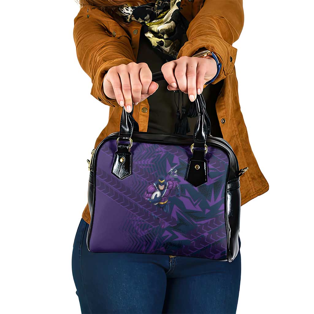 Melbourne Storm Rugby Shoulder Handbag Fierce Mascot Geometric Tribal Art