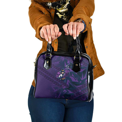 Melbourne Storm Rugby Shoulder Handbag Fierce Mascot Geometric Tribal Art
