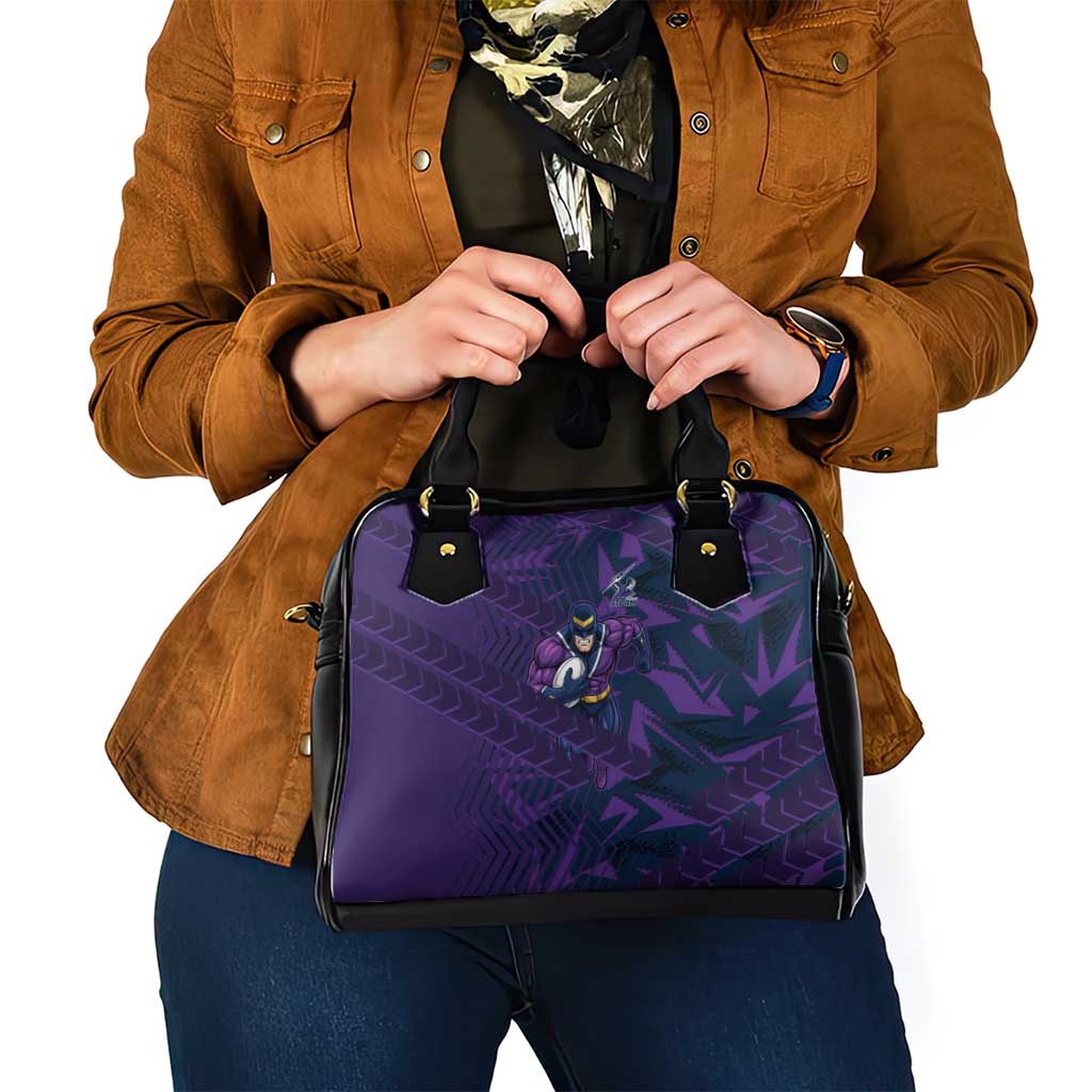 Melbourne Storm Rugby Shoulder Handbag Fierce Mascot Geometric Tribal Art