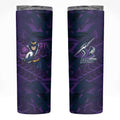 Melbourne Storm Rugby Skinny Tumbler Fierce Mascot Geometric Tribal Art
