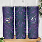 Melbourne Storm Rugby Skinny Tumbler Fierce Mascot Geometric Tribal Art