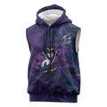 Melbourne Storm Rugby Sleeveless Zip Hoodie Fierce Mascot Geometric Tribal Art