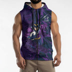 Melbourne Storm Rugby Sleeveless Zip Hoodie Fierce Mascot Geometric Tribal Art