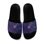 Melbourne Storm Rugby Slide Sandals Fierce Mascot Geometric Tribal Art
