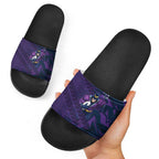 Melbourne Storm Rugby Slide Sandals Fierce Mascot Geometric Tribal Art