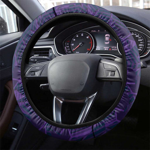 Melbourne Storm Rugby Steering Wheel Cover Fierce Mascot Geometric Tribal Art