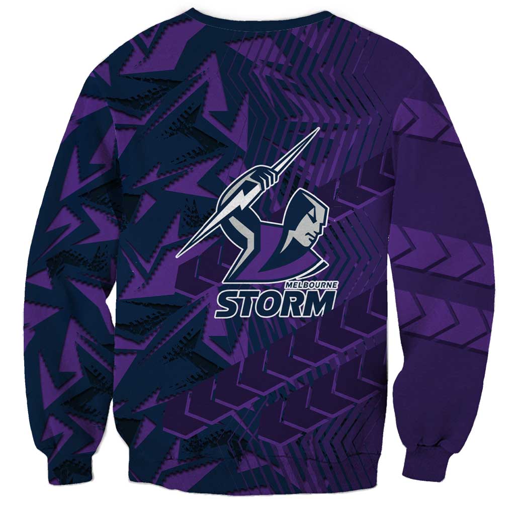 Melbourne Storm Rugby Sweatshirt Fierce Mascot Geometric Tribal Art