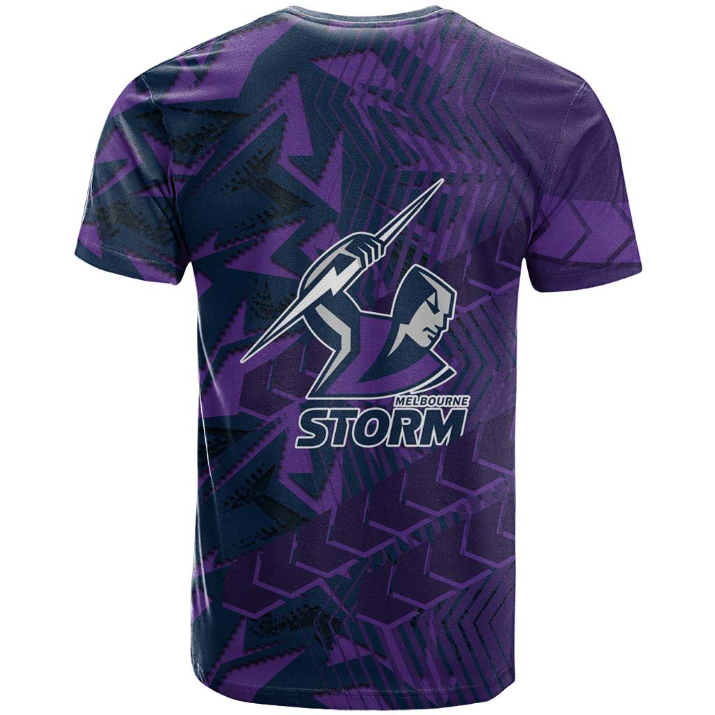 Melbourne Storm Rugby T Shirt Fierce Mascot Geometric Tribal Art