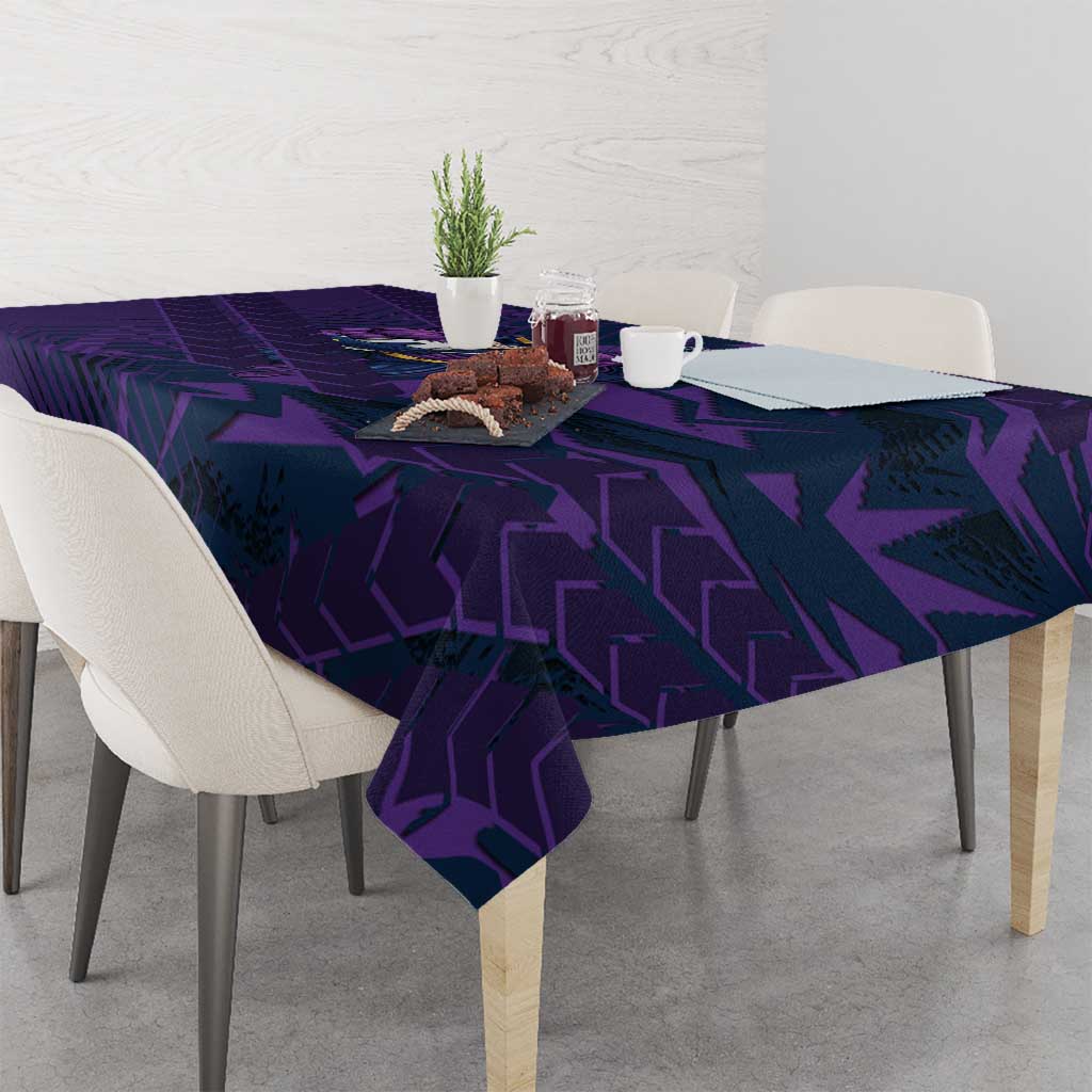 Melbourne Storm Rugby Tablecloth Fierce Mascot Geometric Tribal Art