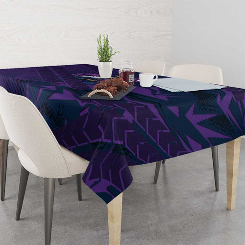 Melbourne Storm Rugby Tablecloth Fierce Mascot Geometric Tribal Art