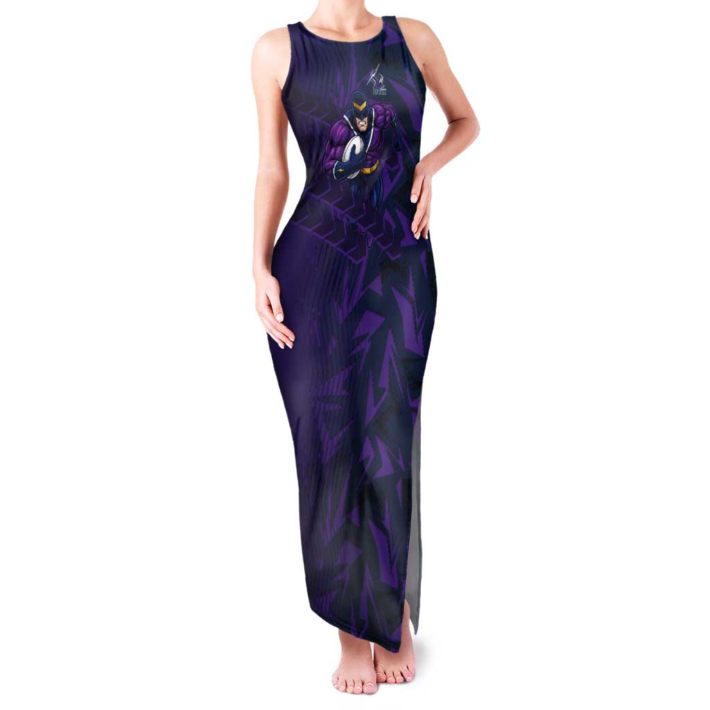 Melbourne Storm Rugby Tank Maxi Dress Fierce Mascot Geometric Tribal Art