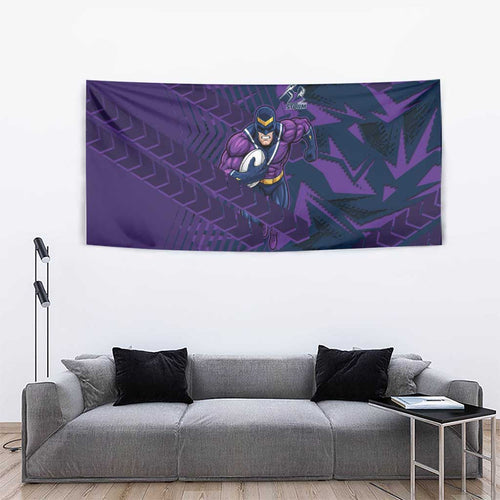 Melbourne Storm Rugby Tapestry Fierce Mascot Geometric Tribal Art