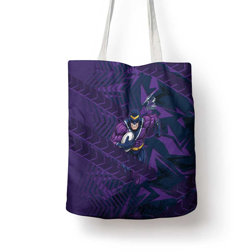 Melbourne Storm Rugby Tote Bag Fierce Mascot Geometric Tribal Art