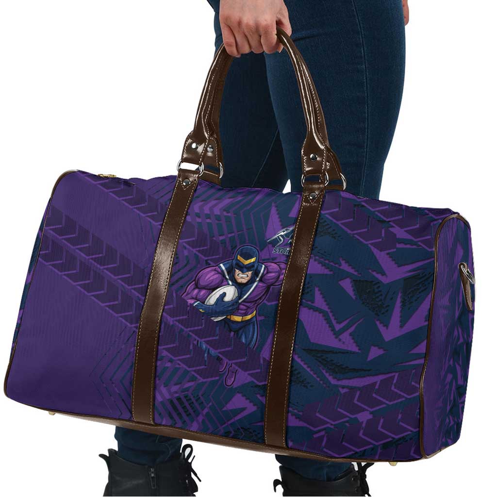 Melbourne Storm Rugby Travel Bag Fierce Mascot Geometric Tribal Art