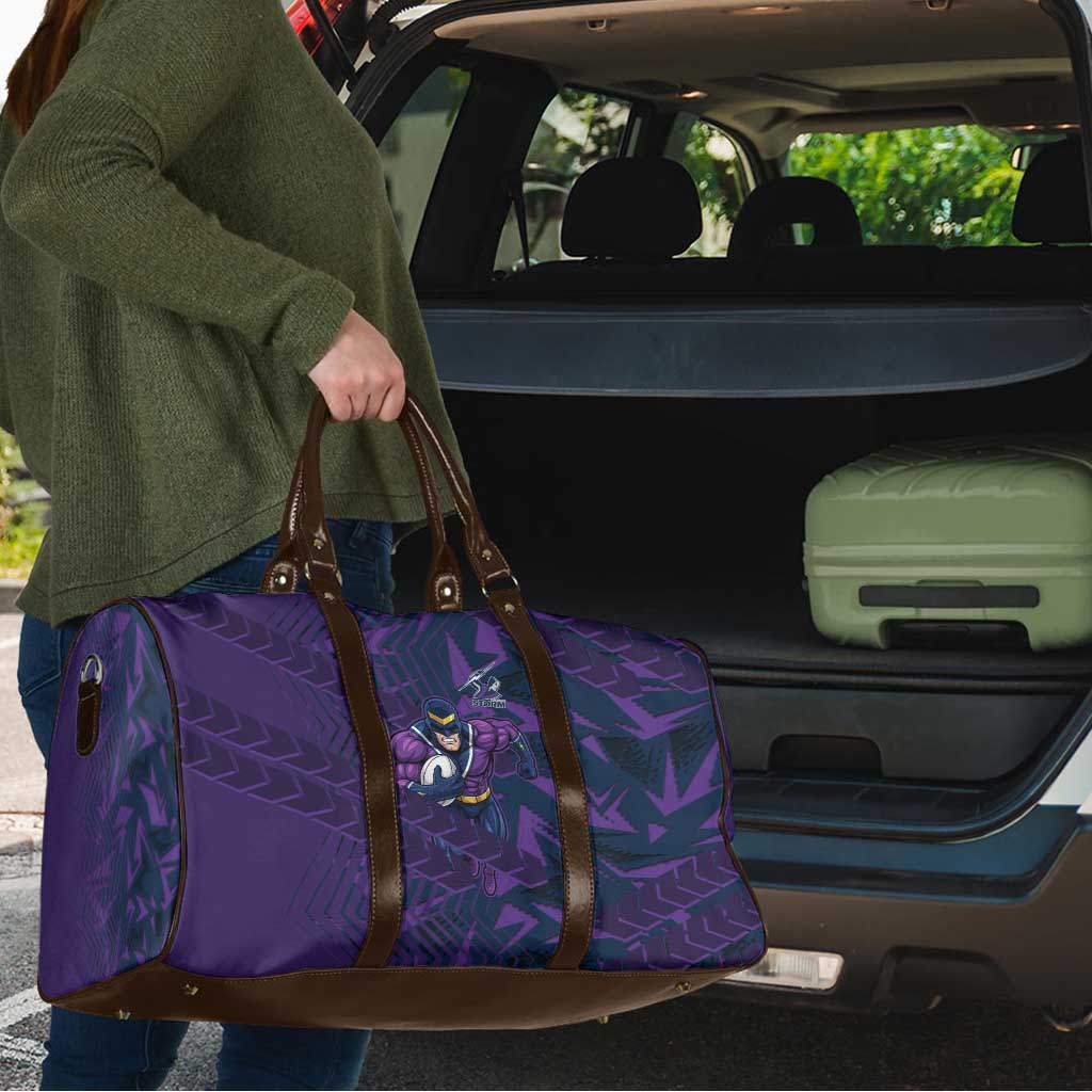 Melbourne Storm Rugby Travel Bag Fierce Mascot Geometric Tribal Art