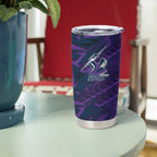 Melbourne Storm Rugby Tumbler Cup Fierce Mascot Geometric Tribal Art