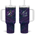 Melbourne Storm Rugby Tumbler With Handle Fierce Mascot Geometric Tribal Art