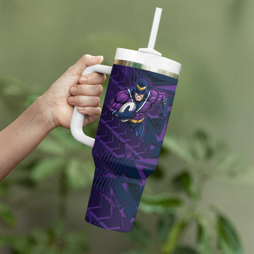 Melbourne Storm Rugby Tumbler With Handle Fierce Mascot Geometric Tribal Art