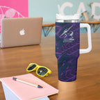 Melbourne Storm Rugby Tumbler With Handle Fierce Mascot Geometric Tribal Art
