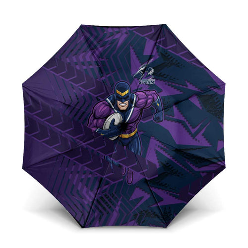 Melbourne Storm Rugby Umbrella Fierce Mascot Geometric Tribal Art