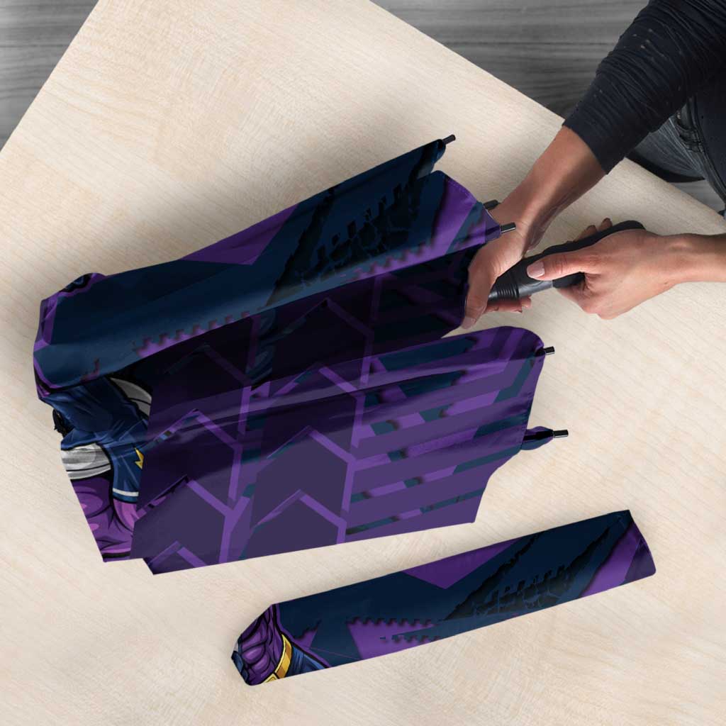 Melbourne Storm Rugby Umbrella Fierce Mascot Geometric Tribal Art