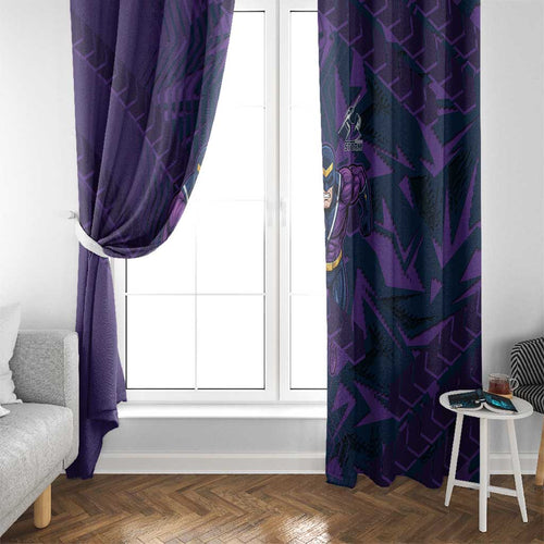 Melbourne Storm Rugby Window Curtain Fierce Mascot Geometric Tribal Art