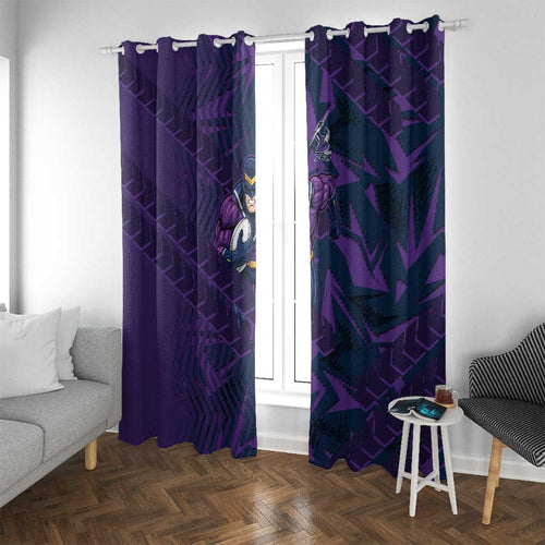 Melbourne Storm Rugby Window Curtain Fierce Mascot Geometric Tribal Art