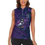 Melbourne Storm Rugby Women Sleeveless Polo Shirt Fierce Mascot Geometric Tribal Art