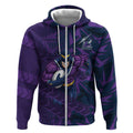 Melbourne Storm Rugby Zip Hoodie Fierce Mascot Geometric Tribal Art