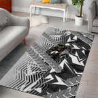 Penrith Panthers Rugby Area Rug Fierce Mascot Geometric Tribal Art