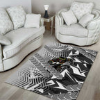 Penrith Panthers Rugby Area Rug Fierce Mascot Geometric Tribal Art