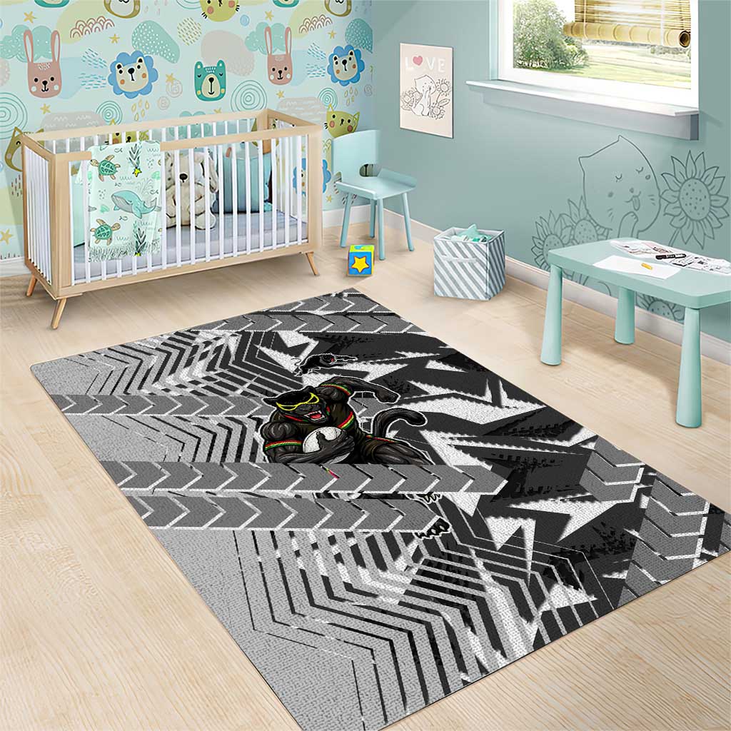 Penrith Panthers Rugby Area Rug Fierce Mascot Geometric Tribal Art