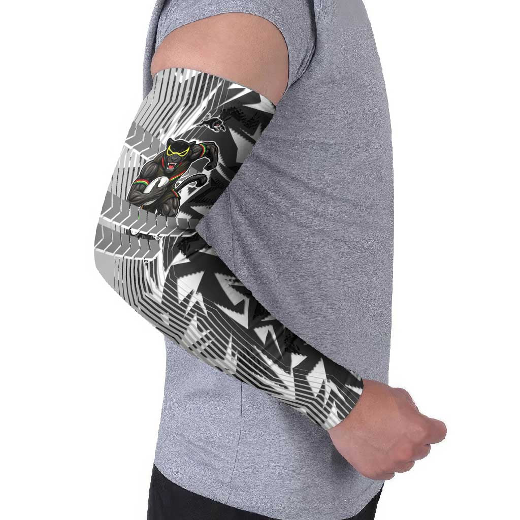 Penrith Panthers Rugby Arm Sleeves Fierce Mascot Geometric Tribal Art