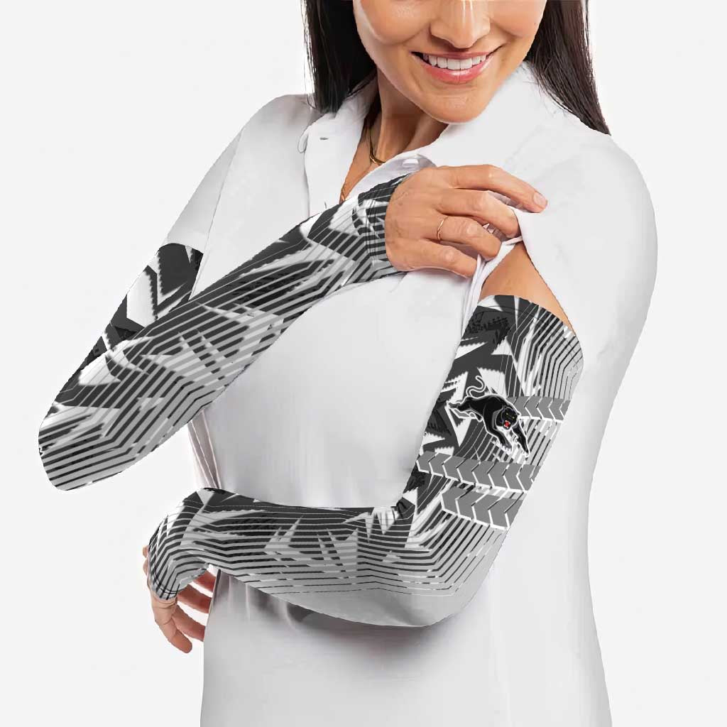 Penrith Panthers Rugby Arm Sleeves Fierce Mascot Geometric Tribal Art