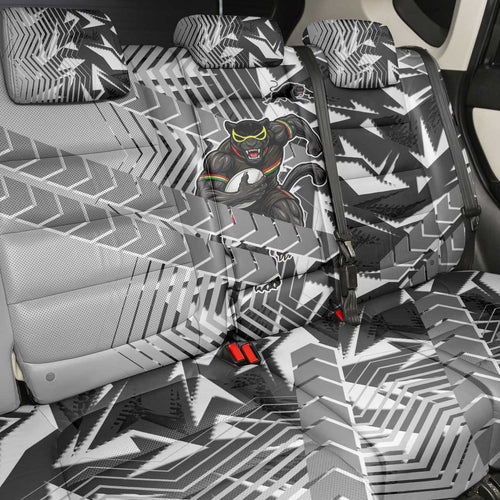 Penrith Panthers Rugby Back Car Seat Cover Fierce Mascot Geometric Tribal Art