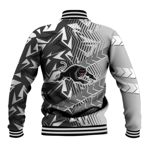 Penrith Panthers Rugby Baseball Jacket Fierce Mascot Geometric Tribal Art