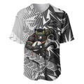 Penrith Panthers Rugby Baseball Jersey Fierce Mascot Geometric Tribal Art