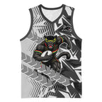 Penrith Panthers Rugby Basketball Jersey Fierce Mascot Geometric Tribal Art