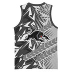 Penrith Panthers Rugby Basketball Jersey Fierce Mascot Geometric Tribal Art