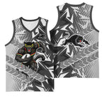 Penrith Panthers Rugby Basketball Jersey Fierce Mascot Geometric Tribal Art