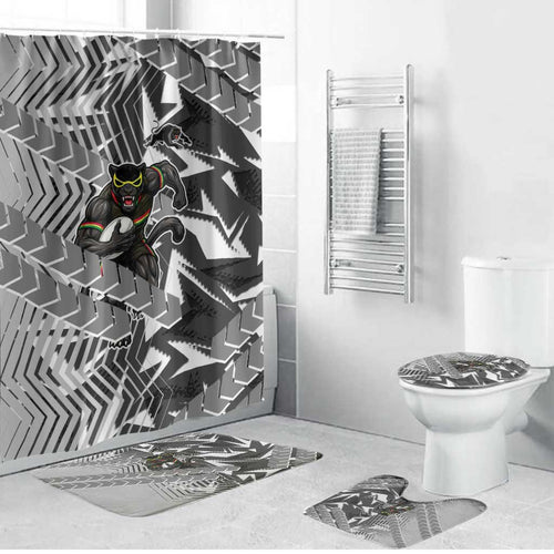 Penrith Panthers Rugby Bathroom Set Fierce Mascot Geometric Tribal Art