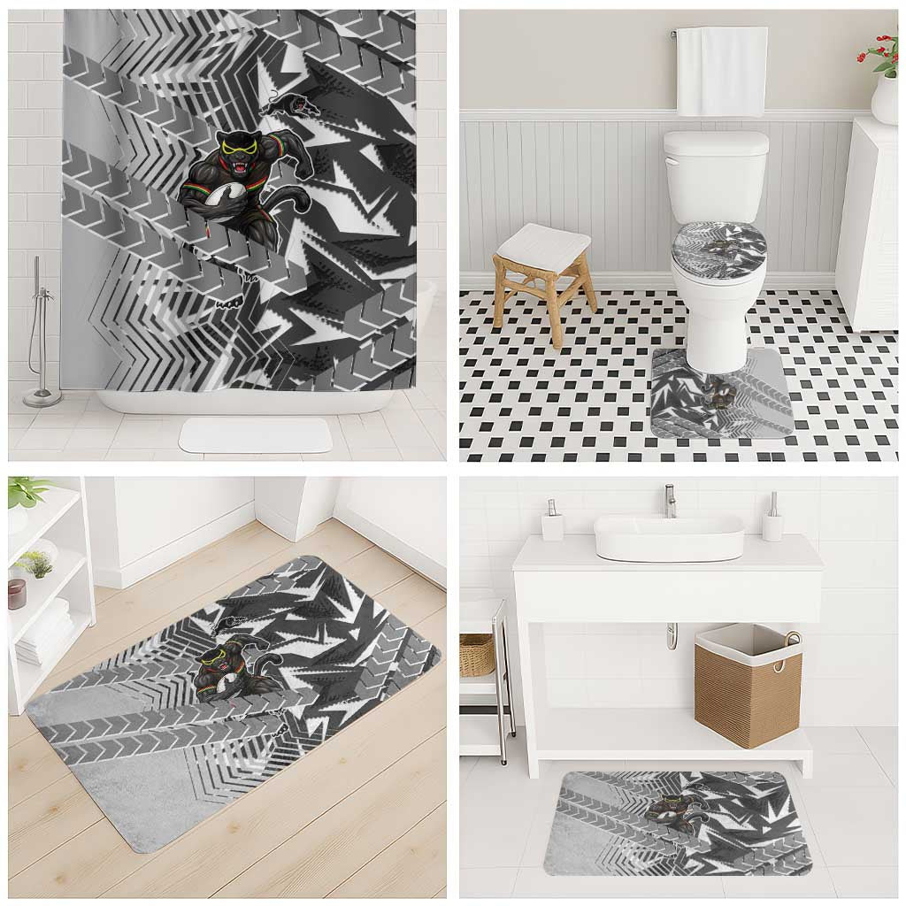 Penrith Panthers Rugby Bathroom Set Fierce Mascot Geometric Tribal Art