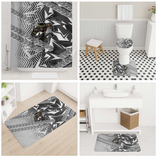 Penrith Panthers Rugby Bathroom Set Fierce Mascot Geometric Tribal Art