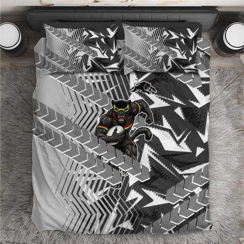 Penrith Panthers Rugby Bedding Set Fierce Mascot Geometric Tribal Art