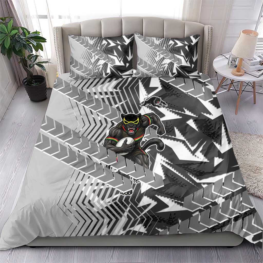 Penrith Panthers Rugby Bedding Set Fierce Mascot Geometric Tribal Art