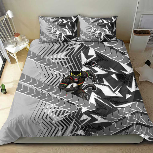 Penrith Panthers Rugby Bedding Set Fierce Mascot Geometric Tribal Art