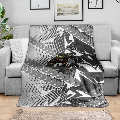 Penrith Panthers Rugby Blanket Fierce Mascot Geometric Tribal Art